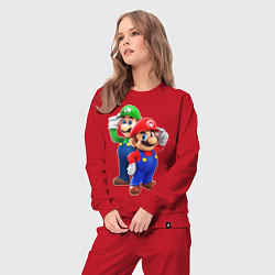 Костюм хлопковый женский Mario Bros, цвет: красный — фото 2