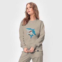Костюм хлопковый женский Акула-молот, цвет: миндальный — фото 2