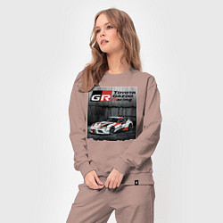 Костюм хлопковый женский Toyota Gazoo Racing Team, цвет: пыльно-розовый — фото 2