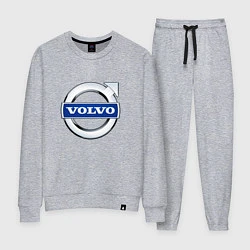 Костюм хлопковый женский Volvo, логотип, цвет: меланж