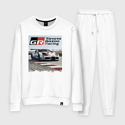 Костюм хлопковый женский Toyota Gazoo Racing - легендарная спортивная коман, цвет: белый