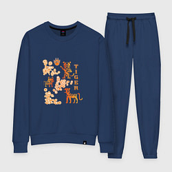 Костюм хлопковый женский Tiger Тигр Этно, цвет: тёмно-синий