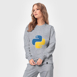 Костюм хлопковый женский Python язык, цвет: меланж — фото 2