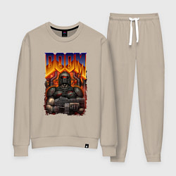 Костюм хлопковый женский DOOM 64, цвет: миндальный