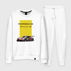 Костюм хлопковый женский Porsche Carrera 4S Motorsport, цвет: белый