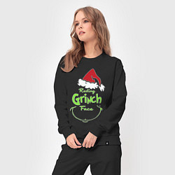 Костюм хлопковый женский Resting Grinch Face, цвет: черный — фото 2