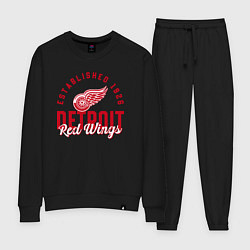 Костюм хлопковый женский Detroit Red Wings Детройт Ред Вингз, цвет: черный