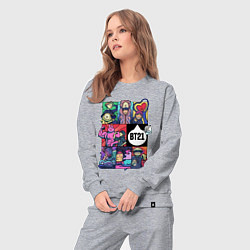 Костюм хлопковый женский BT21 POP-ART, цвет: меланж — фото 2