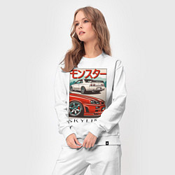 Костюм хлопковый женский Nissan Skyline Ниссан Скайлайн, цвет: белый — фото 2