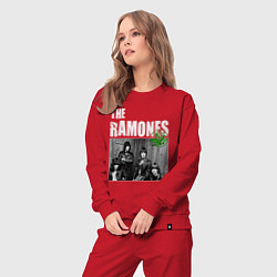 Костюм хлопковый женский The Ramones Рамоунз, цвет: красный — фото 2