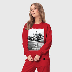 Костюм хлопковый женский YAMAHA на вираже, цвет: красный — фото 2