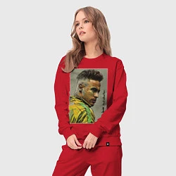Костюм хлопковый женский Neymar Junior - Brazil national team, цвет: красный — фото 2