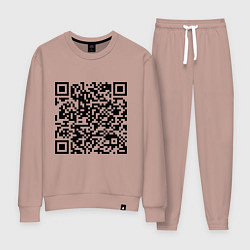 Костюм хлопковый женский QR-код Скала Джонсон, цвет: пыльно-розовый