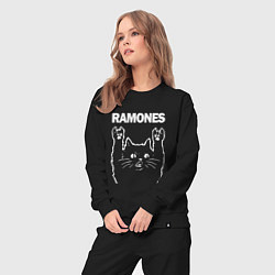 Костюм хлопковый женский RAMONES, РАМОНЕС, цвет: черный — фото 2