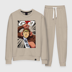 Костюм хлопковый женский Onizuka gorilla, цвет: миндальный