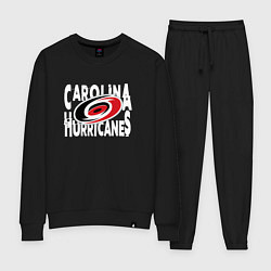 Костюм хлопковый женский Каролина Харрикейнз, Carolina Hurricanes, цвет: черный