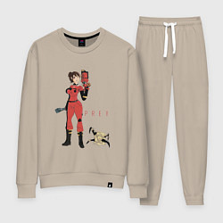 Костюм хлопковый женский PREY 18, цвет: миндальный