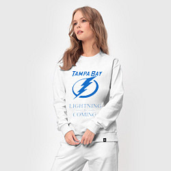 Костюм хлопковый женский Tampa Bay Lightning is coming, Тампа Бэй Лайтнинг, цвет: белый — фото 2