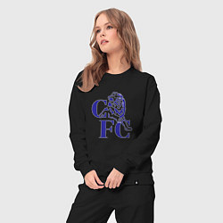 Костюм хлопковый женский Chelsea Челси Ретро логотип, цвет: черный — фото 2