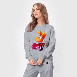 Костюм хлопковый женский Rayman с сердечком в руках, цвет: меланж — фото 2