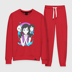 Костюм хлопковый женский Прекрасная Хина и Ходака, цвет: красный