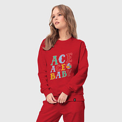 Костюм хлопковый женский Ace Ace Baby, цвет: красный — фото 2