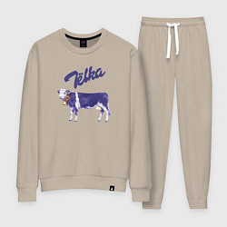 Костюм хлопковый женский Milka Тёлка, цвет: миндальный