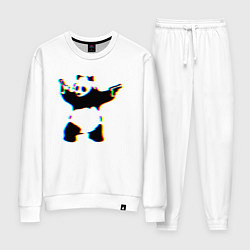 Костюм хлопковый женский Banksy Panda with guns - Бэнкси, цвет: белый