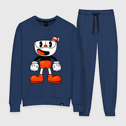 Костюм хлопковый женский Cuphead красная чашечка, цвет: тёмно-синий
