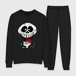 Костюм хлопковый женский Smile Hype Skull, цвет: черный