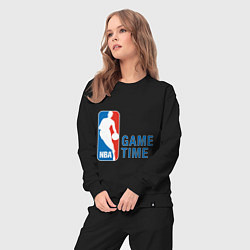 Костюм хлопковый женский NBA Game Time, цвет: черный — фото 2