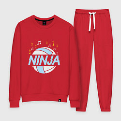 Костюм хлопковый женский Volleyball Ninja, цвет: красный
