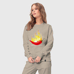 Костюм хлопковый женский Перец в огне, цвет: миндальный — фото 2