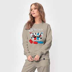 Костюм хлопковый женский Cuphead Чашечки, цвет: миндальный — фото 2