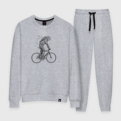 Костюм хлопковый женский Байк панк кот, цвет: меланж