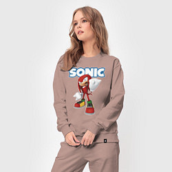 Костюм хлопковый женский Knuckles Echidna Sonic Video game Ехидна Наклз Вид, цвет: пыльно-розовый — фото 2
