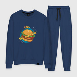 Костюм хлопковый женский Бургер Планета Planet Burger, цвет: тёмно-синий