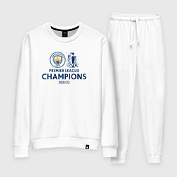 Костюм хлопковый женский MANCHESTER CITY CHAMPIONS 202122, цвет: белый