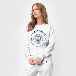 Костюм хлопковый женский Manchester City Champions 20212022, цвет: белый — фото 2