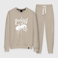 Костюм хлопковый женский Draw white logo - Ant, цвет: миндальный