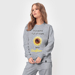 Костюм хлопковый женский Be a Sunflower, цвет: меланж — фото 2