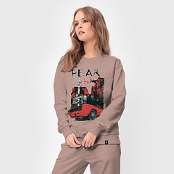 Костюм хлопковый женский Fear This футболка, цвет: пыльно-розовый — фото 2