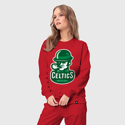 Костюм хлопковый женский Celtics Team, цвет: красный — фото 2