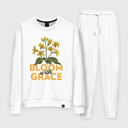Костюм хлопковый женский Bloom with grace, цвет: белый