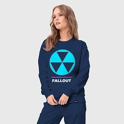 Костюм хлопковый женский Символ Fallout в неоновых цветах, цвет: тёмно-синий — фото 2