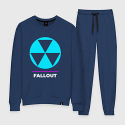 Костюм хлопковый женский Символ Fallout в неоновых цветах, цвет: тёмно-синий