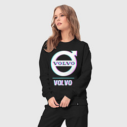 Костюм хлопковый женский Значок Volvo в стиле Glitch, цвет: черный — фото 2