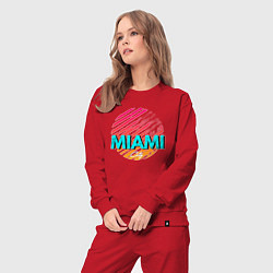 Костюм хлопковый женский Майами Флорида, цвет: красный — фото 2