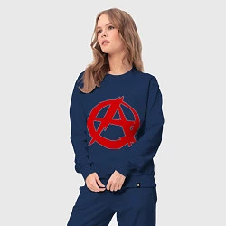 Костюм хлопковый женский Символ анархии, цвет: тёмно-синий — фото 2