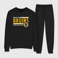 Костюм хлопковый женский NHL Boston Bruins Team, цвет: черный